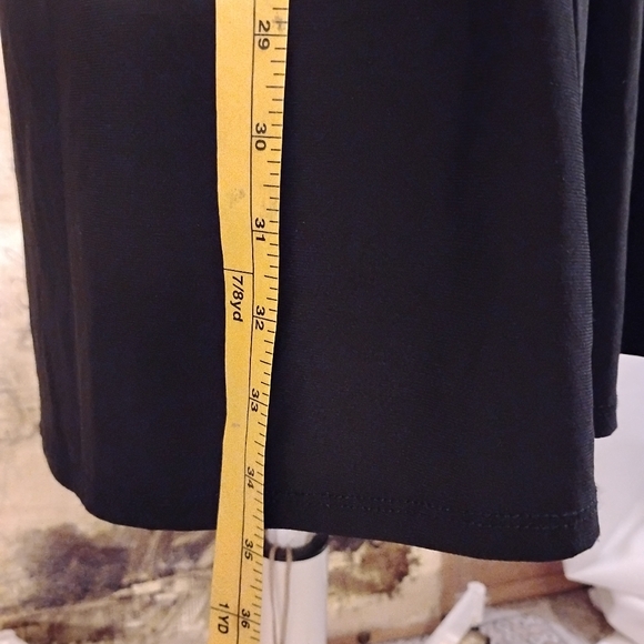 Nina Leonard Mesh Balloon Sleeves Elegant Black Dress. Loose Fit. Size Medium. - Picture 9 of 13